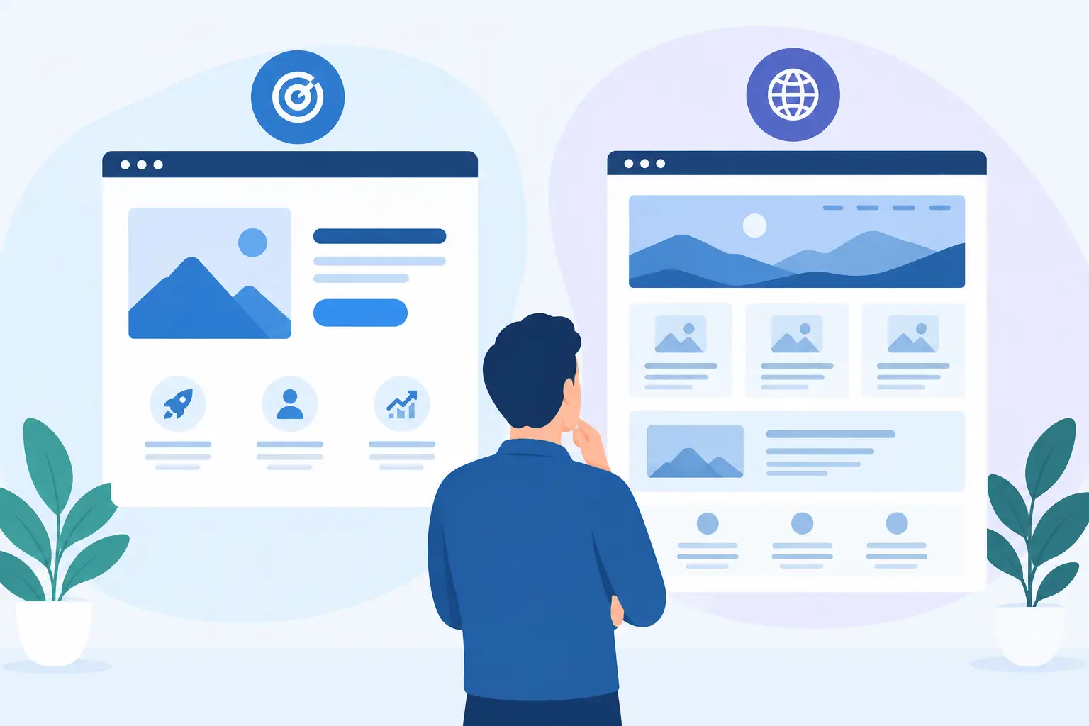 Landing page versus sitio web: cuál te conviene